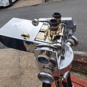 Antique restoration of artillery scope. Mirror finish brass alloy