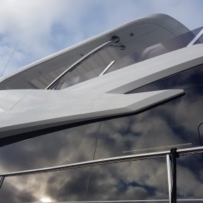 Boat metalwork polished on-site